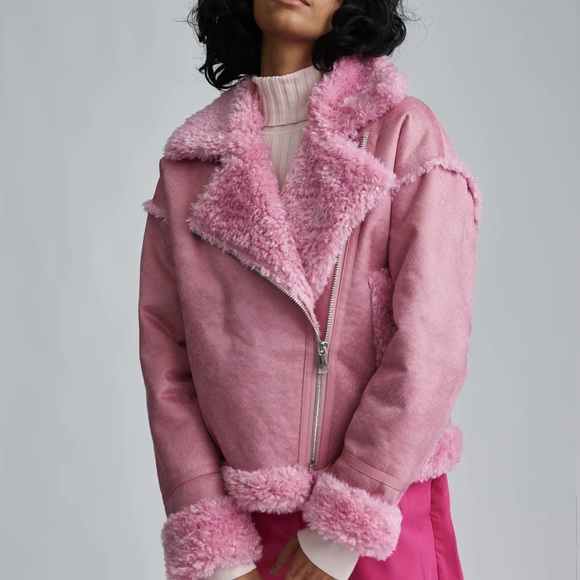 NVLT Jackets & Blazers - Faux Shearling Cropped Jacket